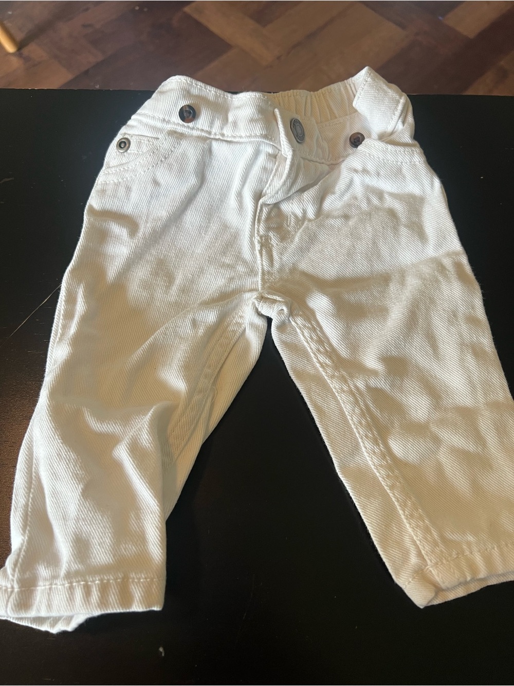 Classic White Baby Corduroy Pants with Stretch Waist